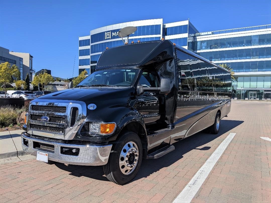 Black 36 Passenger Bus Exterior